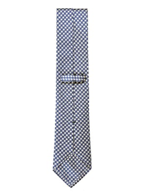 Blue Textured Houndstooth Silk Tie