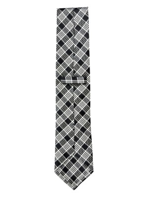 Black Graphic Plaid Silk/Wool Tie