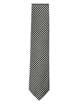 Black Textured Houndstooth Silk Tie