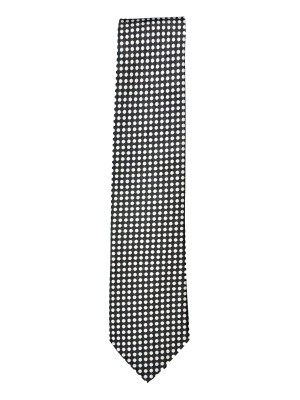 Charcoal Graphic Dot Silk/Wool Tie