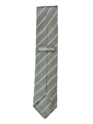 Grey Grenadine Stripe Silk Tie