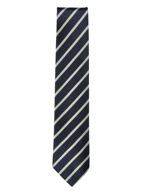 Navy Stripe Silk Tie