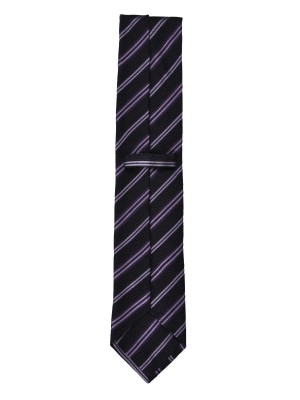 Purple & Lilac Grenadine Stripe Silk Tie