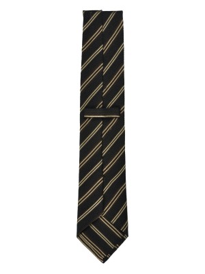 Brown & Beige Grenadine Stripe Silk Tie