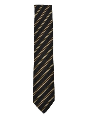 Brown & Beige Grenadine Stripe Silk Tie