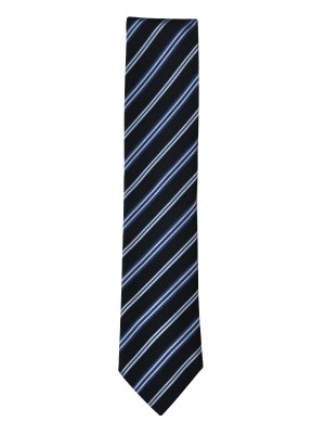 Navy & Sky Grenadine Stripe Silk Tie