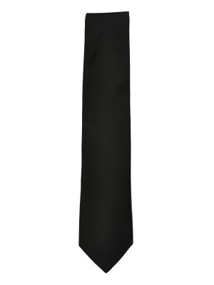 Black Fine Twill Solid Silk Tie