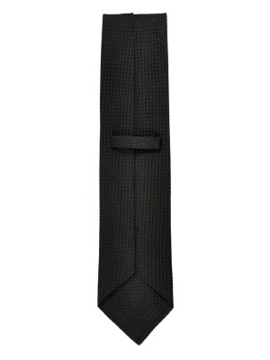 Black Large Scale Grenadine Silk Tie