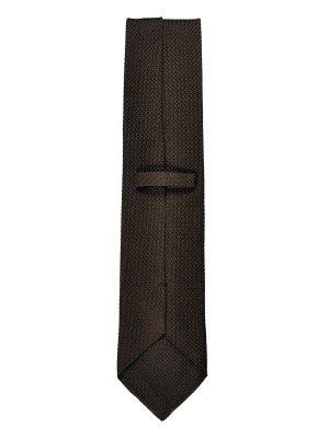 Brown Large Scale Grenadine Silk Tie