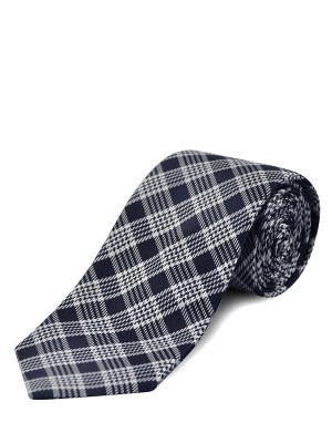 Black Graphic Plaid Silk/Wool Tie
