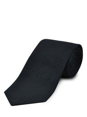 Black Large Scale Grenadine Silk Tie