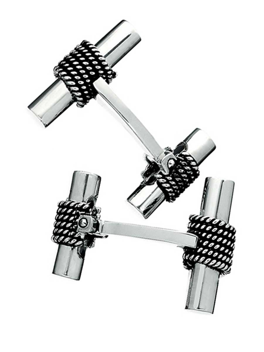 Roped Ends Sterling Cufflinks