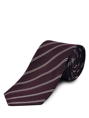 Maroon Grenadine Stripe Silk Tie