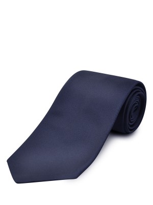 Navy Fine Twill Silk Tie