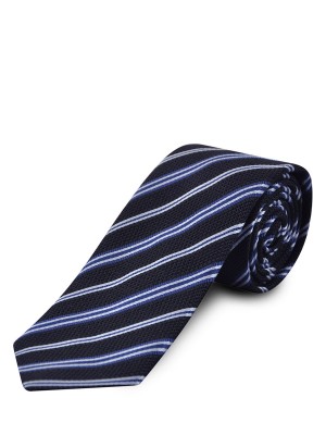 Navy & Sky Grenadine Stripe Silk Tie