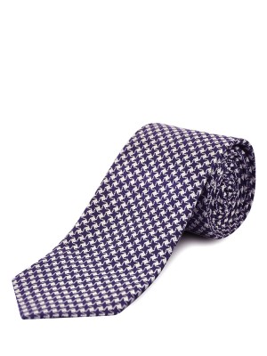 Purple Textured Houndstooth Silk Tie