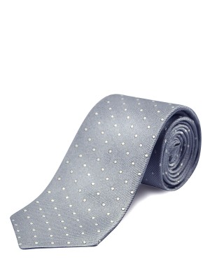 Silver Dot Silk Tie