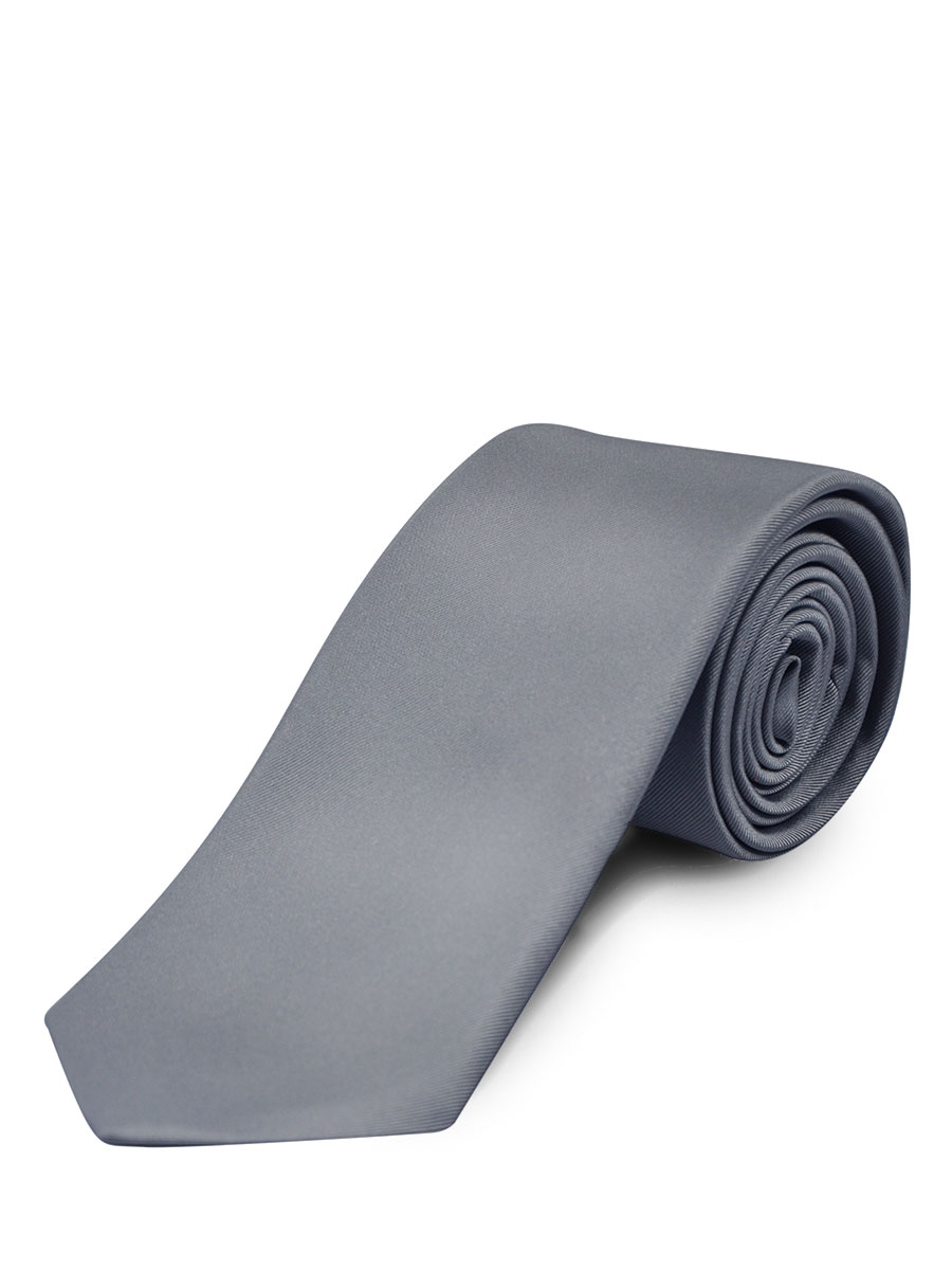 Silver Fine Twill Silk Tie