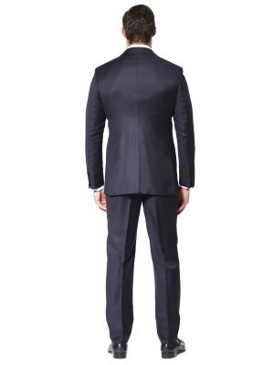Navy Blue Solid Super 110's Two-Button Bespoke Suit