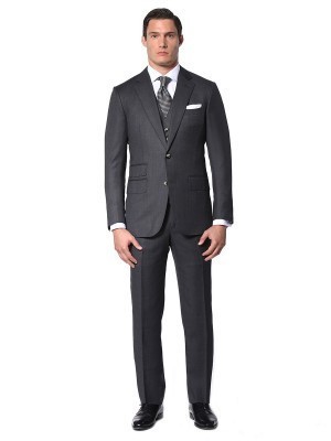 Charcoal Birdseye Classic Bespoke Suit