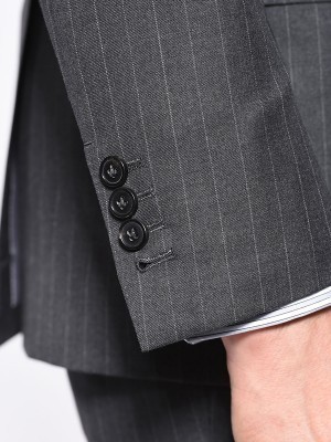 Charcoal Twill Stripe Classic Bespoke Suit