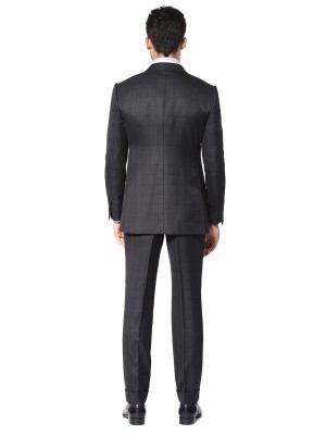 Charcoal Houndstooth Windowpane Signature Bespoke Suit