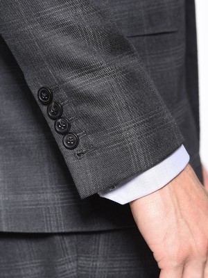 Charcoal Complex Windowpane Signature Bespoke Suit