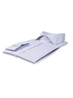 Navy Royal Oxford Check Spread Collar Shirt