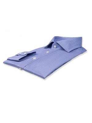 Periwinkle Twill Houndstooth Spread Collar Shirt