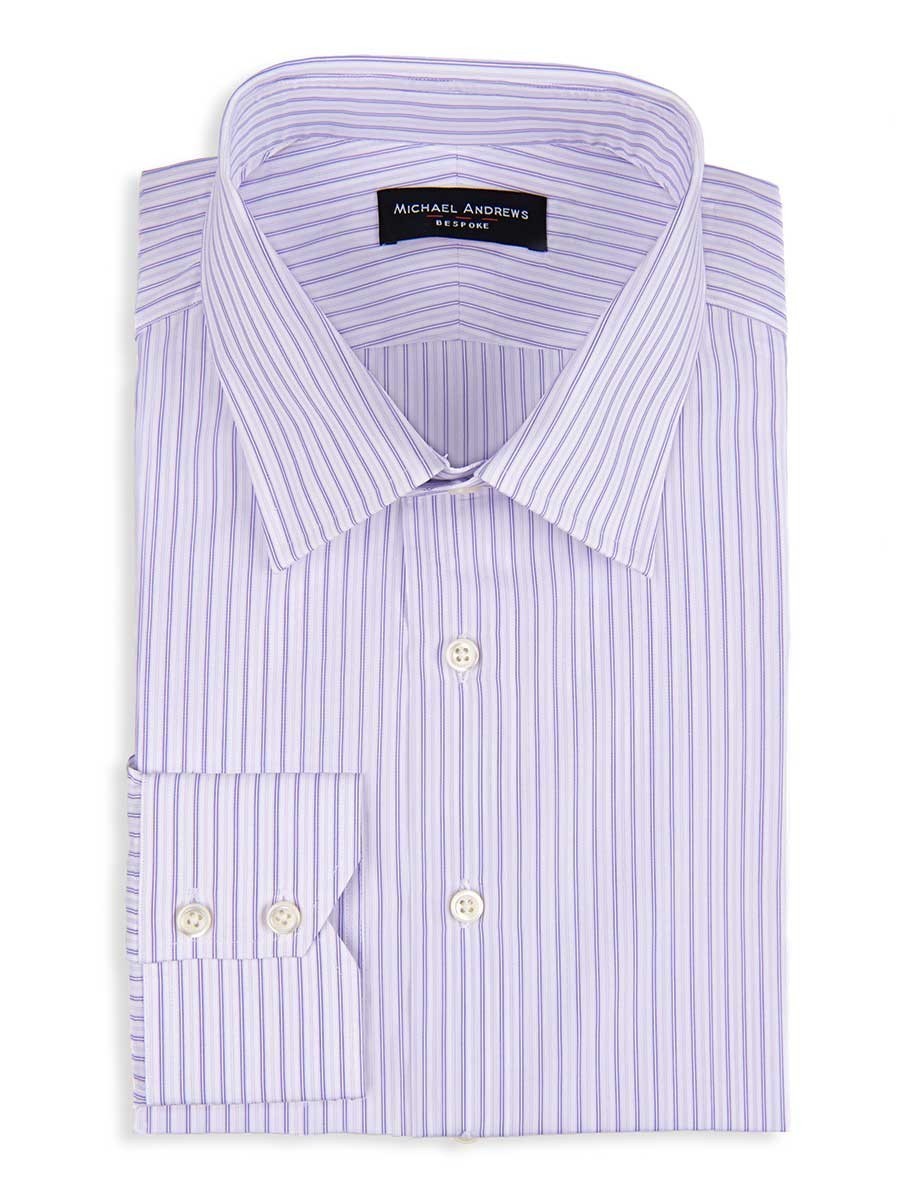 Purple Thin Complex Stripe Traditional Collar Shirt