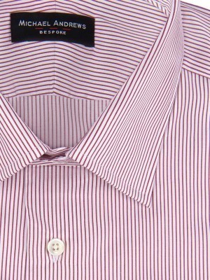 Burgundy Thin Stripe Classic Collar Shirt