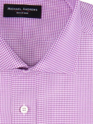 Berry Twill Houndstooth Spread Collar Shirt