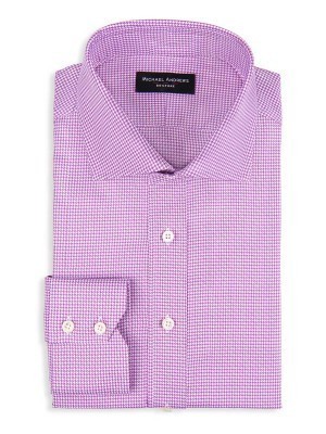 Berry Twill Houndstooth Spread Collar Shirt