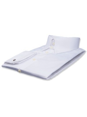 White Poplin Tab Collar Shirt