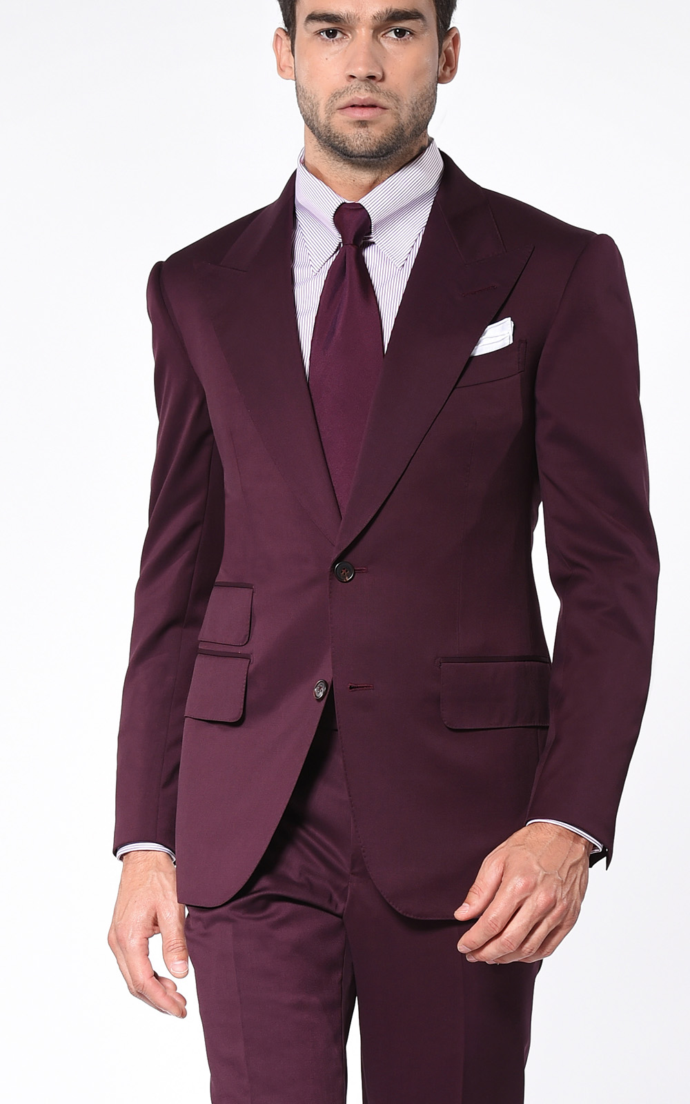 Albany synd Rummelig Bordeaux Twill Signature Bespoke Suit