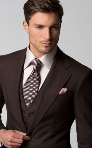 Dark Brown Linen Bespoke Suit