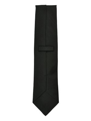Black Fine Twill Solid Silk Tie