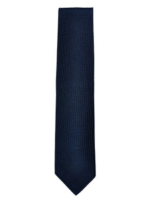 Navy Large Scale Grenadine Silk Tie (3 3/4")
