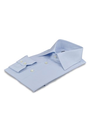 Light Blue Poplin Italian Collar Shirt