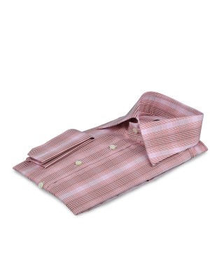 Pink Gradating Graphic Plaid Italian Collar Shirt