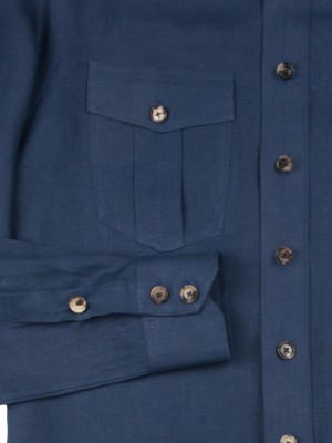 Navy Linen Field Shirt