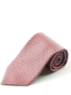Pink Tonal Houndstooth Silk Tie