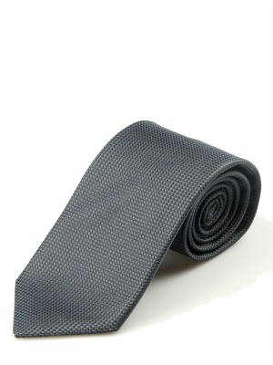 Charcoal Basket Weave Silk Tie