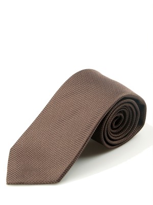 Chocolate Basket Weave Silk Tie