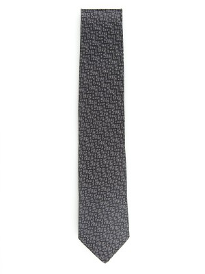 Charcoal and Purple Vertical Zig Zag Silk Tie