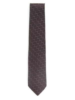 Dark Fuchsia Vertical Zig Zag Silk Tie