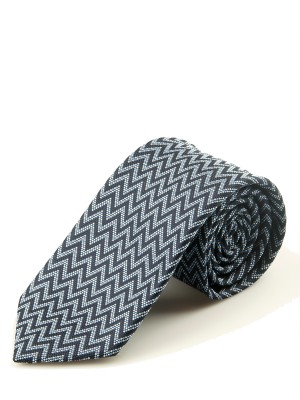 Blue Horizontal Chevron Silk Tie