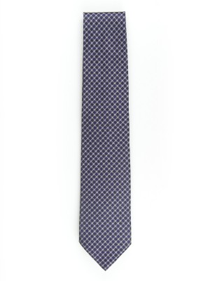 Purple Textured Micro Check Silk Tie