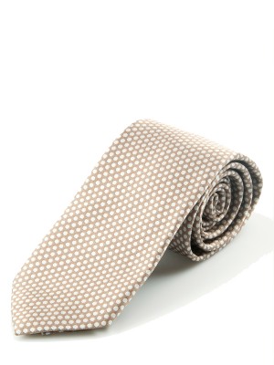 Taupe Graphic Close Dot Silk Tie
