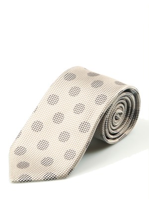 Taupe Tonal Macro Dot Silk Tie
